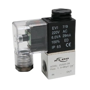 气动2V025 08一进一出24V气阀开关12V二位二通220V电子电磁控制阀