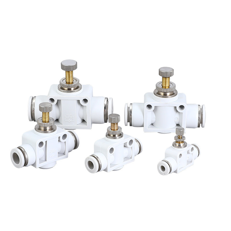 快速接头快插管道型白色蓝色调速阀限流阀LSA4/6/8/10/12/14/16