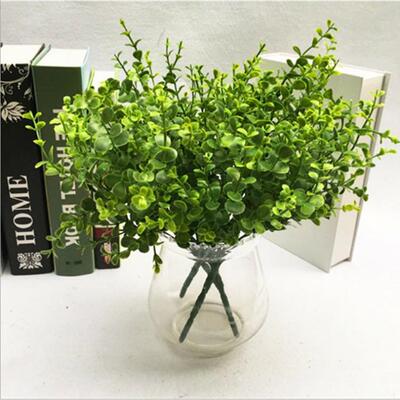 尤加利 仿真植物 塑料小草 背景墙装饰花草 盆景园艺插花配草