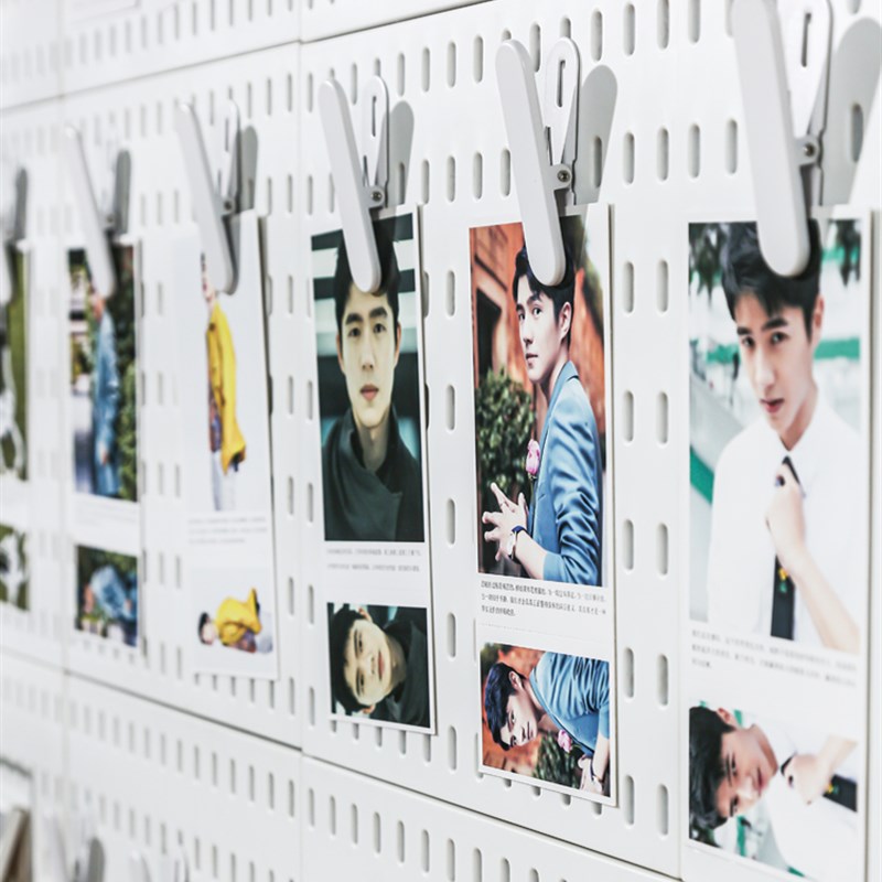 创意墙上网格置物架卧室免打孔照片墙夹子宿舍洞洞板.装饰背景板