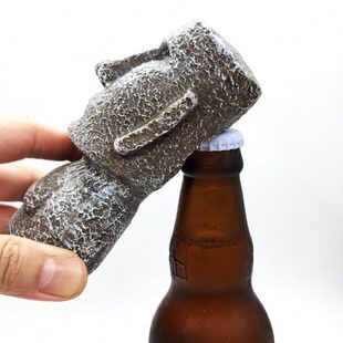 智利复活岛摩艾石像人搞笑石人开瓶器树脂摆件启瓶器啤酒起瓶器