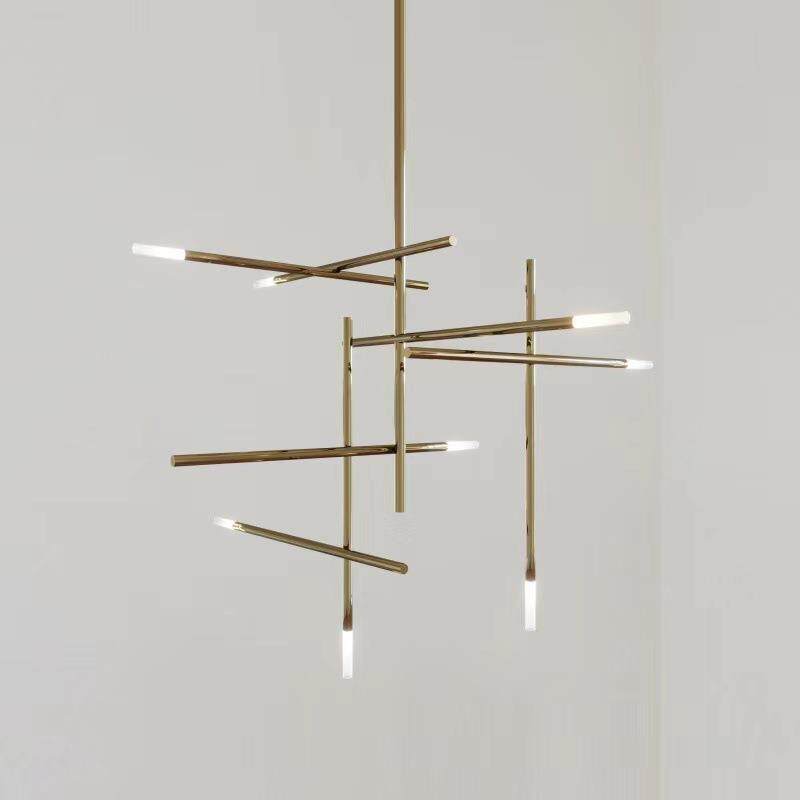 后现代简约餐厅吊灯创意个性客厅卧室灯设计师样板房吧台十字吊灯