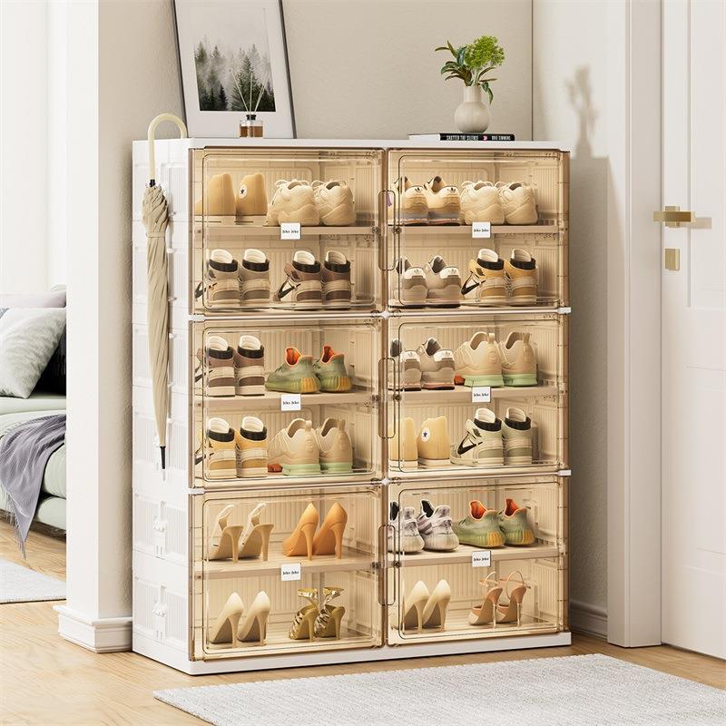 111Vjeko折叠鞋盒免安装鞋柜鞋架子家用门口透明防尘简易收纳雯沃