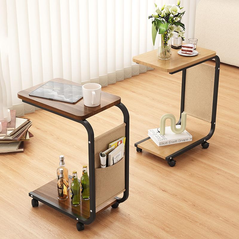 边几可移动茶几沙发边桌带轮小方桌北欧迷你简约茶桌小户型置物架