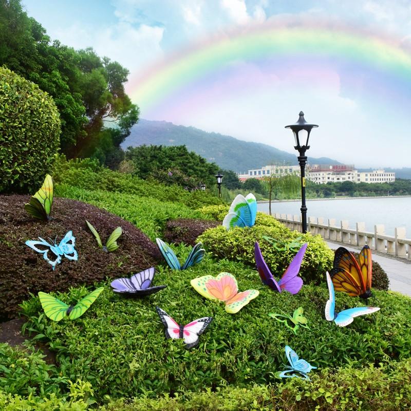 园林雕塑小品玻璃钢仿真蝴蝶动物摆件户外工艺品花园别墅庭院装饰