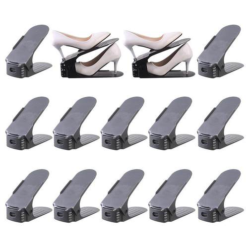 12个鞋子收纳架分层省空间鞋柜整理架子高度可调节塑料双层鞋托架