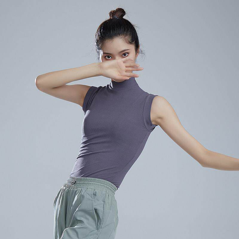 豆蔻依缘现代舞服无袖背心形体训练服新款高领上衣舞蹈练功服夏季