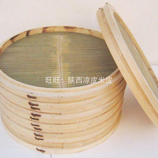 陕西汉中面皮蒸笼米皮笼屉外木内竹型米皮凉皮蒸笼制作工具