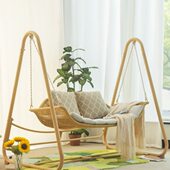 荡秋千吊椅吊篮双人休闲座椅戶外摇椅室外庭院花园铁艺秋千藤编椅