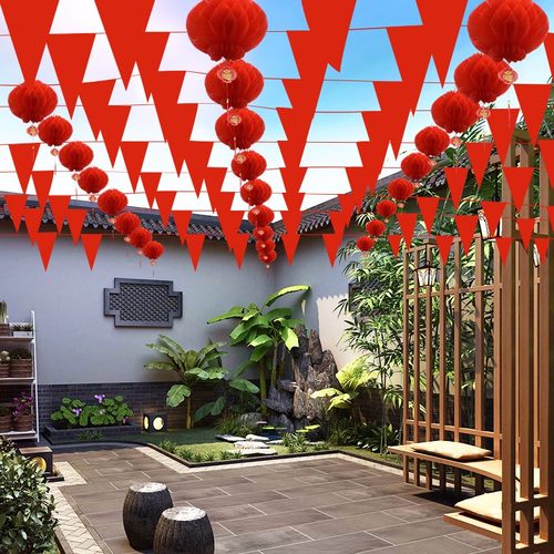 新年小灯笼挂件装饰n挂树上植绒连串过年虎年新居搬家布置元旦用