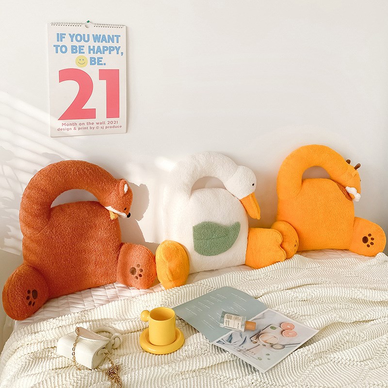 卡通少女心动物座椅护腰靠垫办公室久坐靠L背抱枕腰托宿舍椅子靠