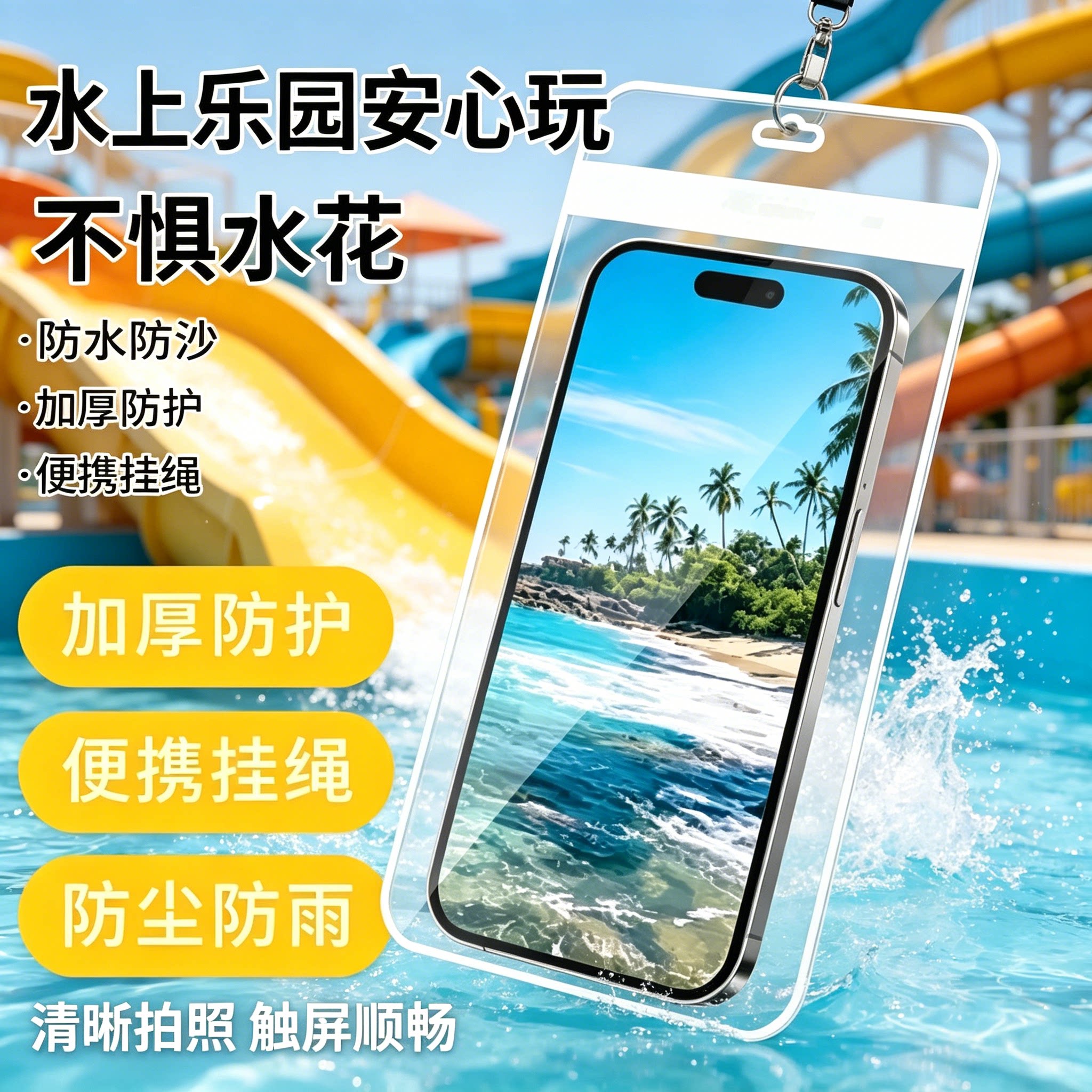 手机防水袋游泳玩水专用透明触屏手机袋