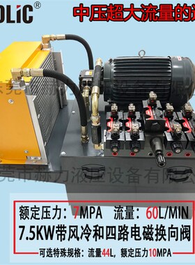 赫力超大流量定量泵液压系统液压站油压站泵站7.5KW 7MPA 60L/MIN
