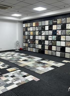 天然奢石小料石材样品雪山蓝设计师选材绿色奢石边角料小样