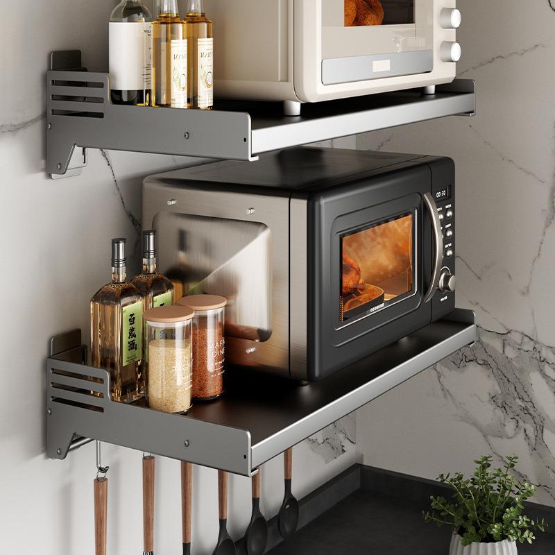 壁挂微波炉架多用调料架小家电收纳支架墙上多功能厨房用品置物架