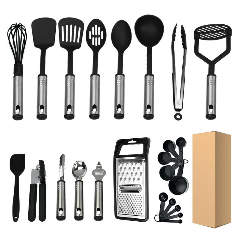 尼龙不锈钢家用厨具炒菜铲子勺套装烹饪用具全套料理厨房工具