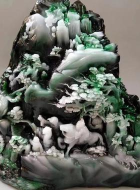 玉石丝绸之路摆件独山芙蓉石工艺品奇石原石石雕居家办公乔迁送礼