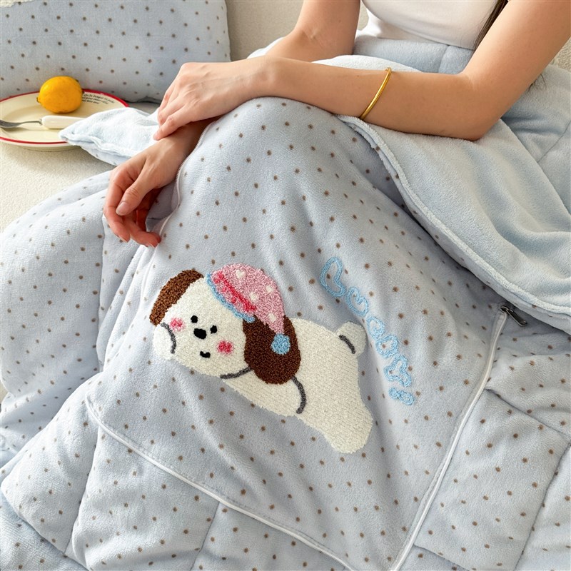 牛奶绒 抱枕被子两用二合一办公室午睡毯子N学生宿舍午休枕头被子