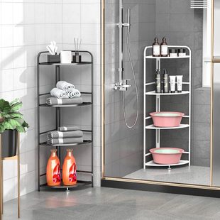 卫生间墙角三角置物架放盆落地窄款小多层收纳架浴室储物架子轻奢