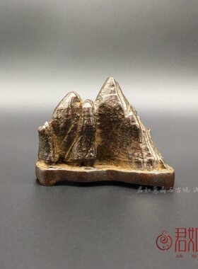 仿古实心铜假山摆件铜雕件盆景迷你小山盆景装饰铜小假山铜山茶宠