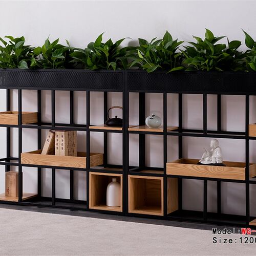 办公室隔断铁g艺屏风双面简约矮柜储物柜工位遮挡装饰花槽柜置物