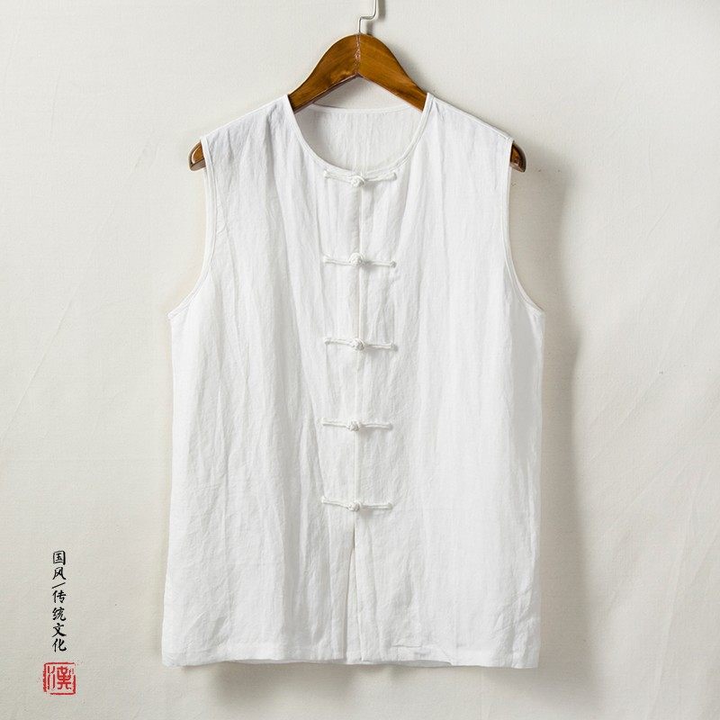 中国风男装亚麻汗衫背心宽松汉服禅服茶人服中式唐装无袖坎肩马甲,男装,常规马甲,淘宝优惠券,粉丝福利购,淘宝优惠卷