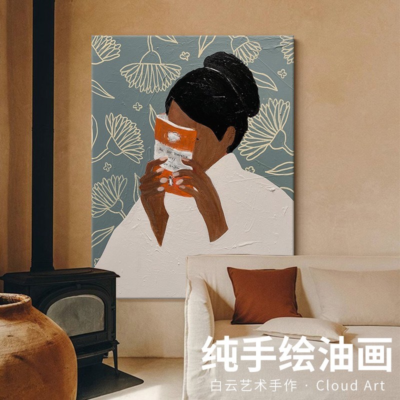 当代艺术画装置高级感个性人物客厅卧室落地摆件小众玄关软装饰品