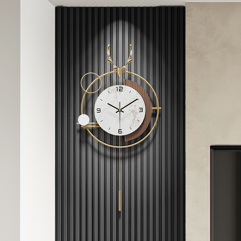 大气格栅挂钟创意钟表客厅家用202D3新款现代简约餐厅装饰时钟挂