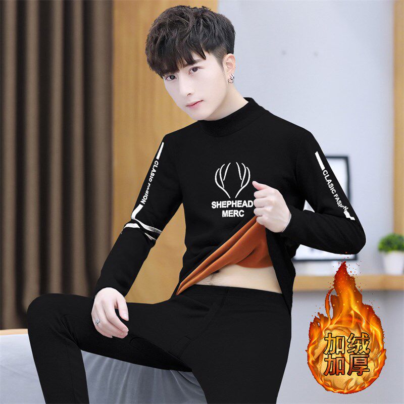 冬季青少年保暖内衣套装男孩加绒加厚半高领打底衫学生秋衣秋裤潮,男装,其他套装,淘宝优惠券,粉丝福利购,淘宝优惠卷