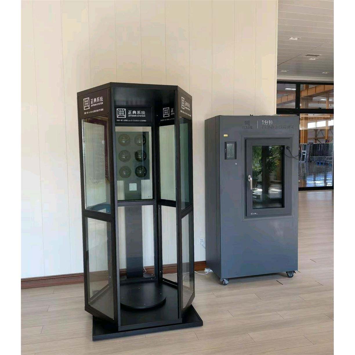 六边形体验柜贴膜隔热展示柜圆形展示架圆形旋转展示架隔热测