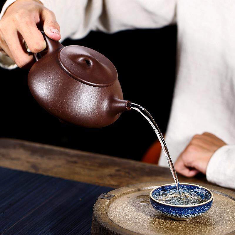 和泥有缘宜兴紫砂壶纯全手工原矿紫泥大容量石瓢泡茶壶茶具套装