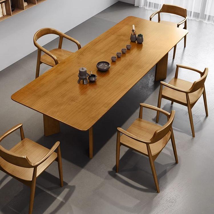 现代简约异性实木茶桌小户型家用阳台泡茶桌子办公室茶桌椅组合