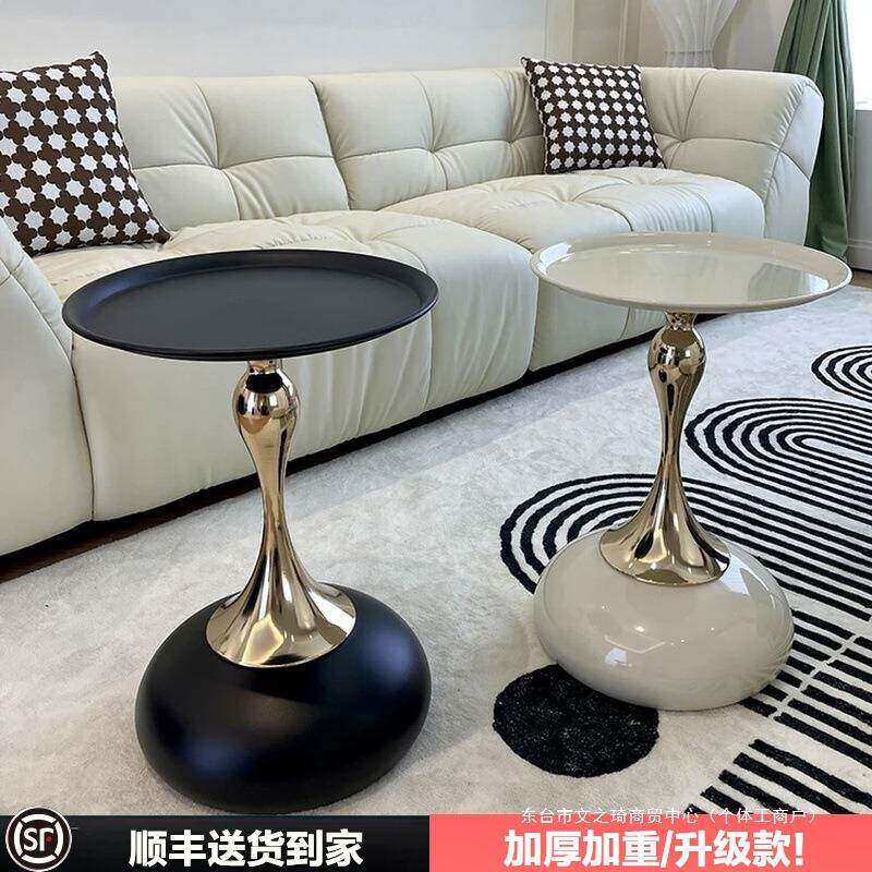 客厅沙发边柜侧柜茶几阳台置物架简约创意圆桌子轻奢小边几床头柜