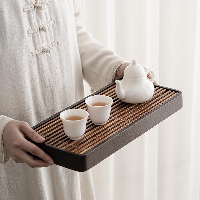 鸡翅木简KNCP2022约小型茶盘家用简实易茶台盘水茶海储茶具托日式