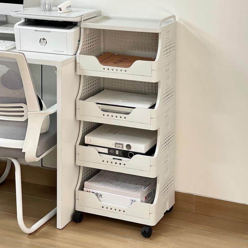 办公室打印机置物架落地小推车a4纸文件收纳架桌下可移动储物架子