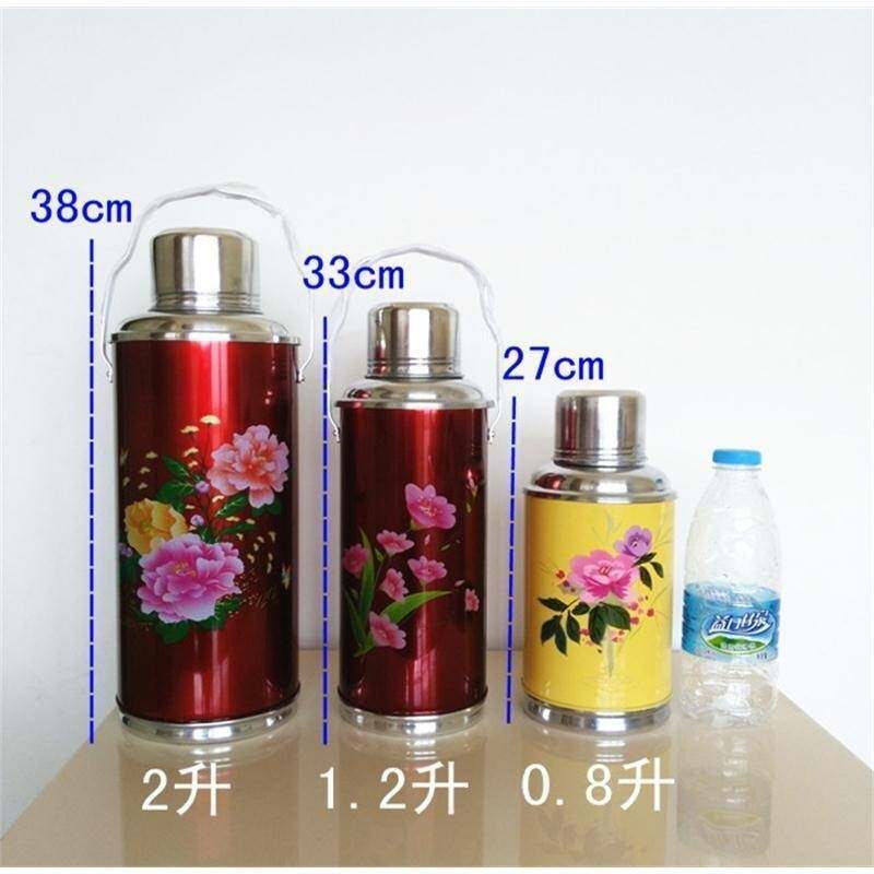 老式大中小热水瓶复古怀旧摆件暖壶铁皮外壳家用保温瓶暖水壶婚庆