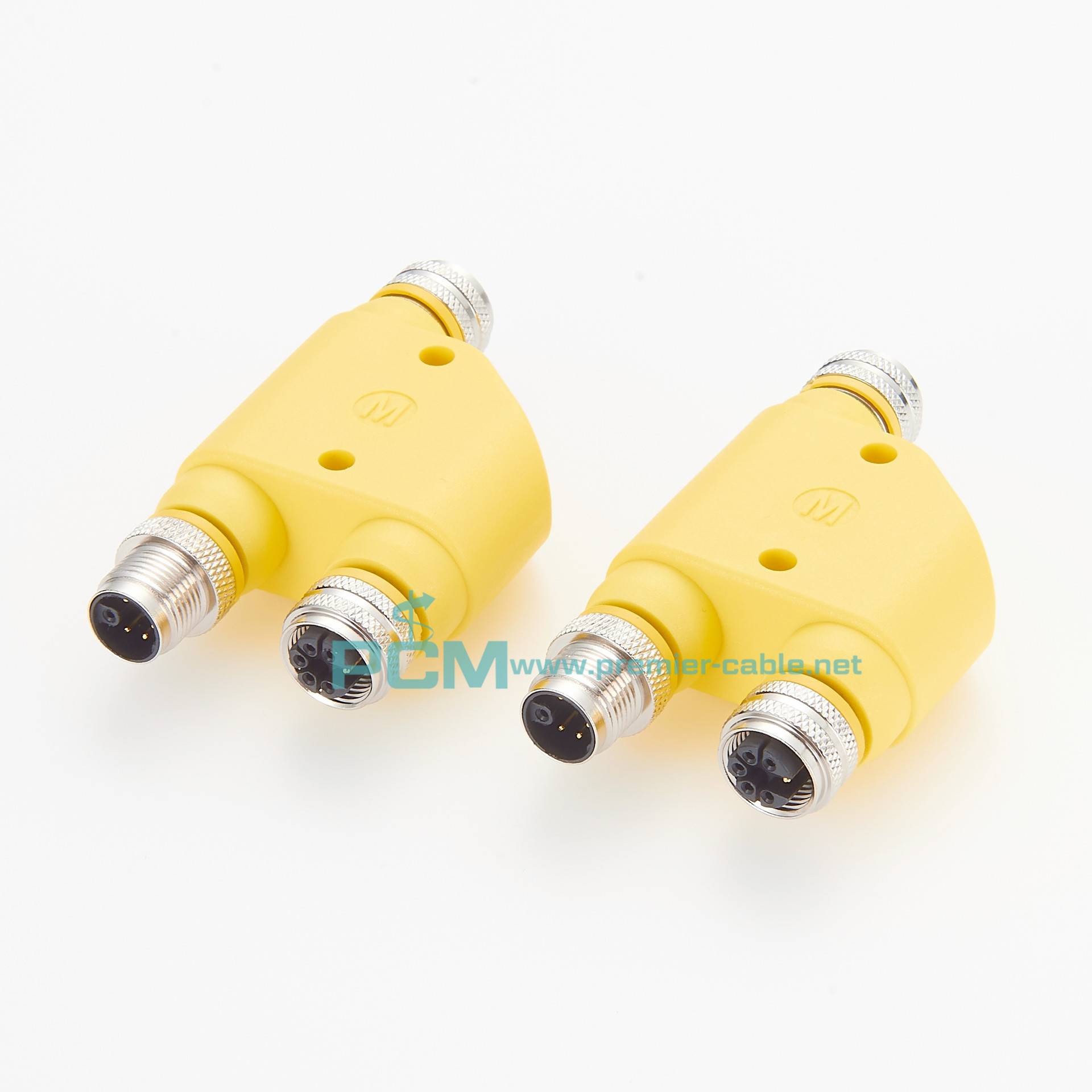 M12 M编码H T L型 4芯公头连接器转接头工业以太网