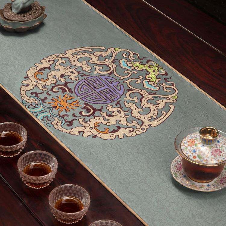 厂家中国风桌旗茶台布中式餐桌布长条茶几盖布巾床旗新中式客厅