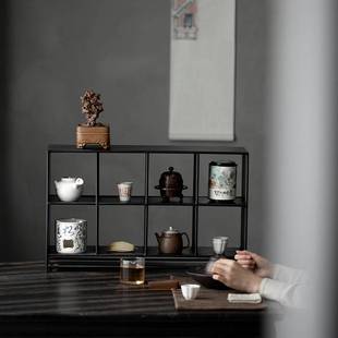 铁艺茶棚架子茶具架桌上收纳置物架小博古架多宝阁展示架茶桌摆设