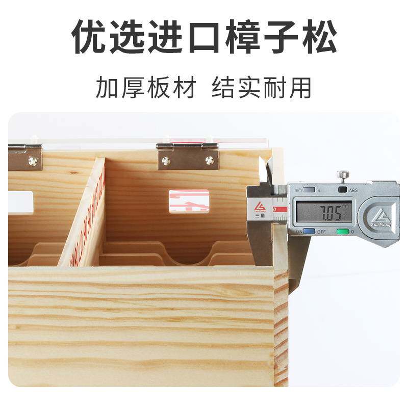 实木透明亚克力定 制手机保管箱挂墙充电工厂员工带锁存放柜收纳