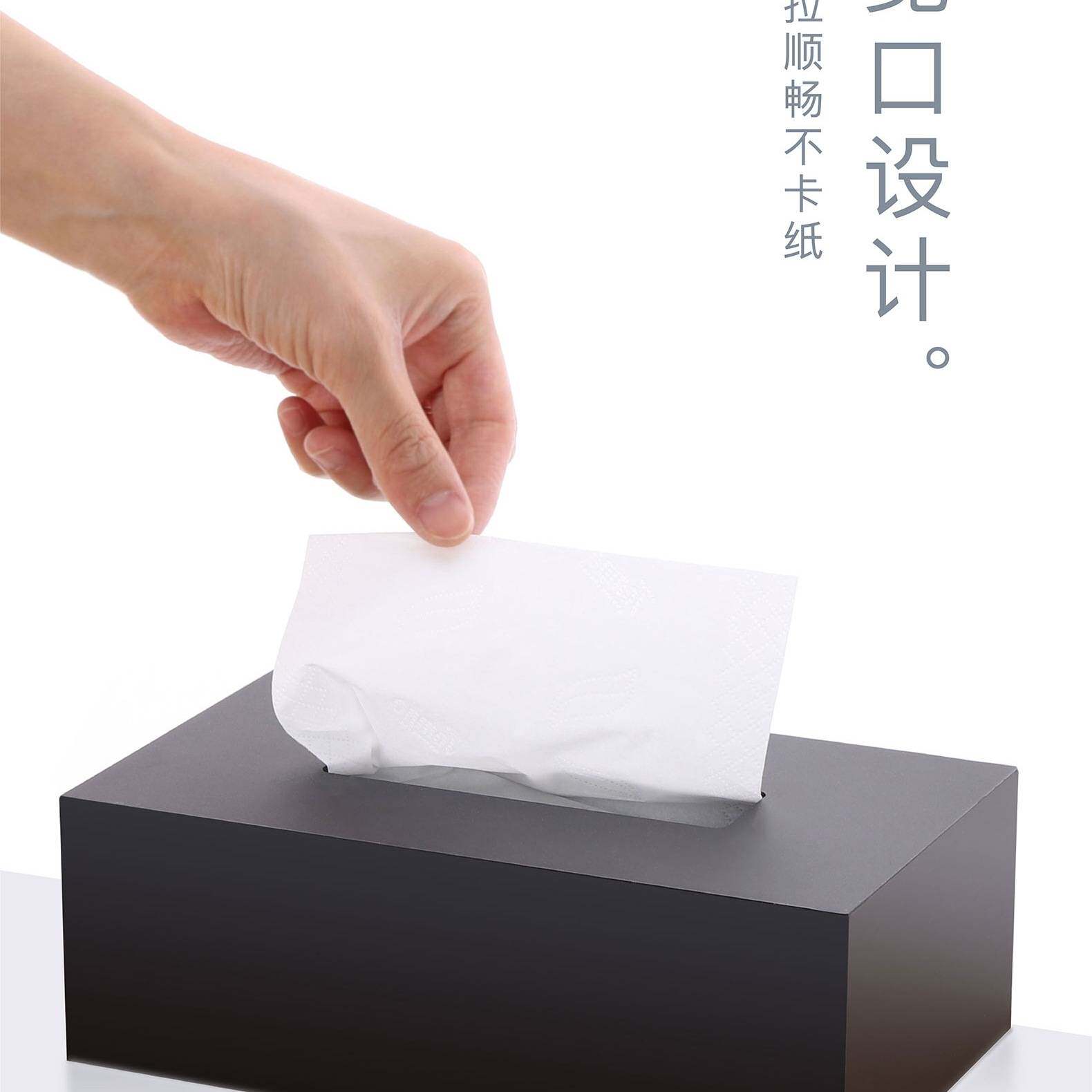 亚克力抽纸盒客厅会议室商用简约盒子纸抽盒酒店轻奢黑色纸巾盒