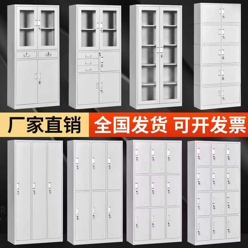 钢制二门更衣柜家用带锁储存物柜员工加厚铁皮卧室双门衣柜包邮
