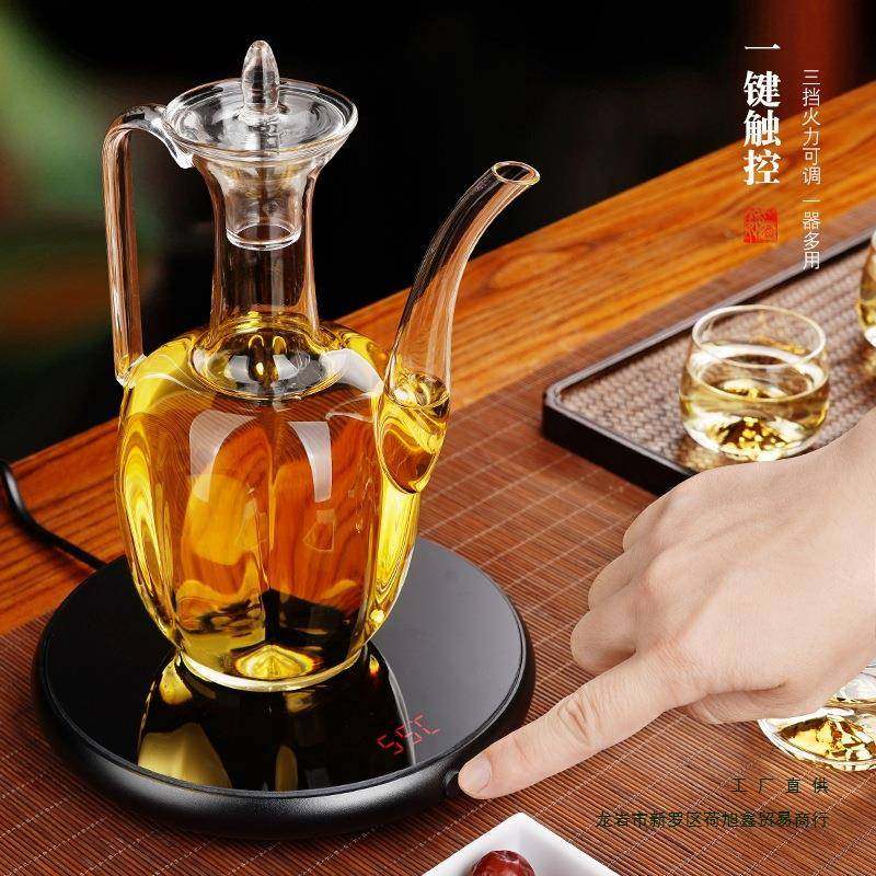 温酒器家用电加热式黄酒煮酒器中式古宋玻璃酒壶烫酒套装