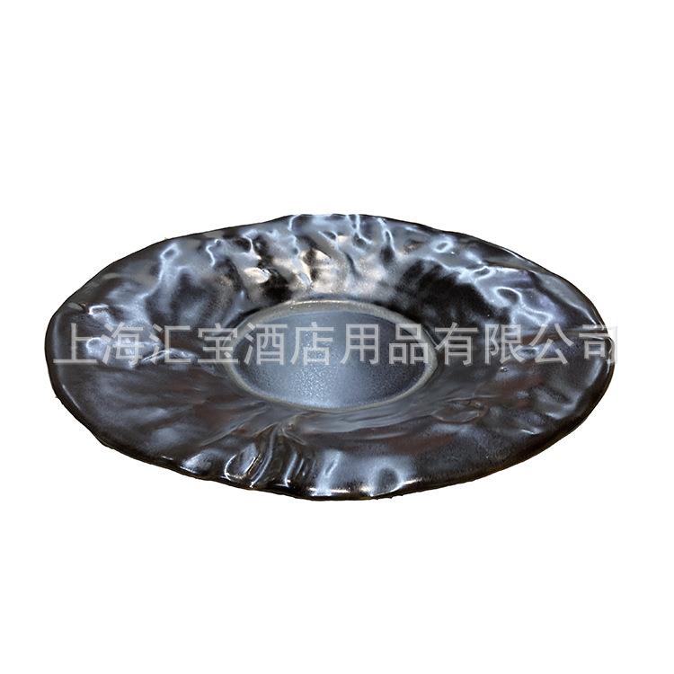 11寸窑变复古沙拉碗圆形点纹汤盘创意西餐汤盘水果沙拉盘