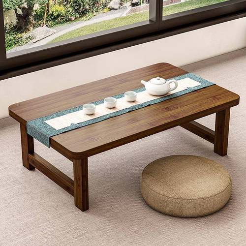 日式飘窗桌子折叠炕桌家用榻榻米桌小茶几床上学习矮桌电脑桌楠竹