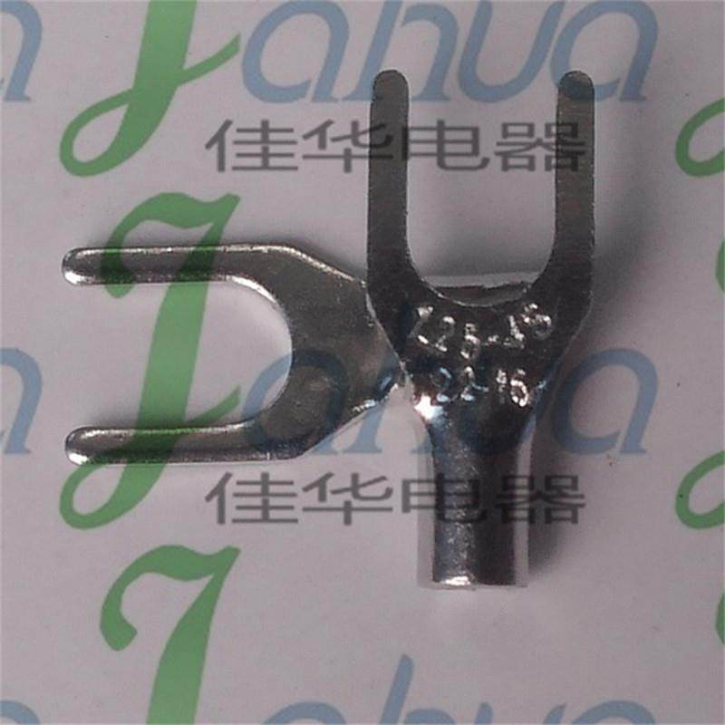 SNB1.25-4S冷压接线端子叉形裸端头紫铜0.75厚