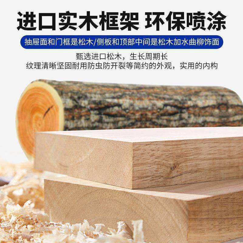 全实木书柜储物收纳柜落地靠墙美式玻璃门防尘多层组合带柜门书架