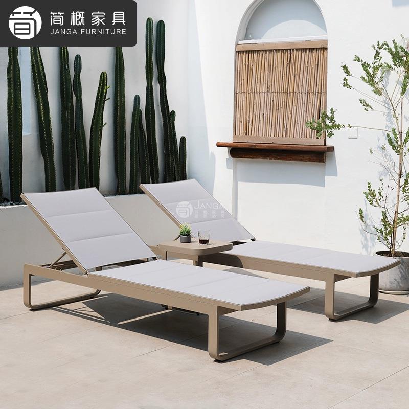 户外别墅露台躺床花园庭院泳池躺椅酒店民宿沙发椅露天日光浴椅