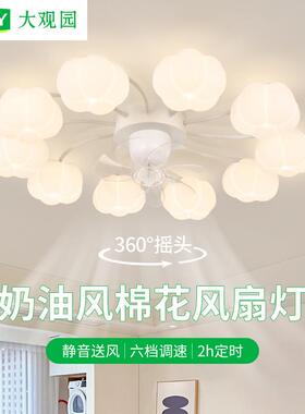 风扇灯餐厅灯2025新款棉花灯摇头电扇灯现代简约客厅灯L271