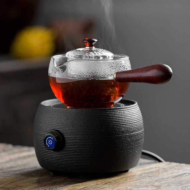 日式透明高硼硅侧把玻璃烧水壶煮茶壶陶瓷煮茶炉家用全自动电